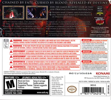 Castlevania Lords of Shadow - Mirror of Fate (Usa) box cover back